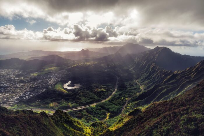 Haiku stairs panorama Hawaii